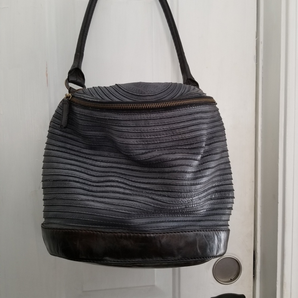 Ma Jo italian leather hand bag. Very unusual style